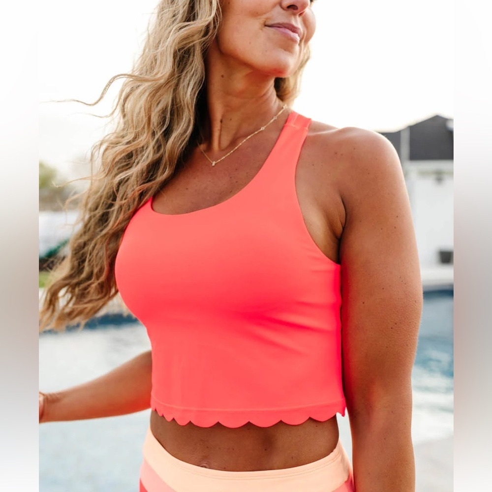 Kiava Swim Scalloped Crop Top